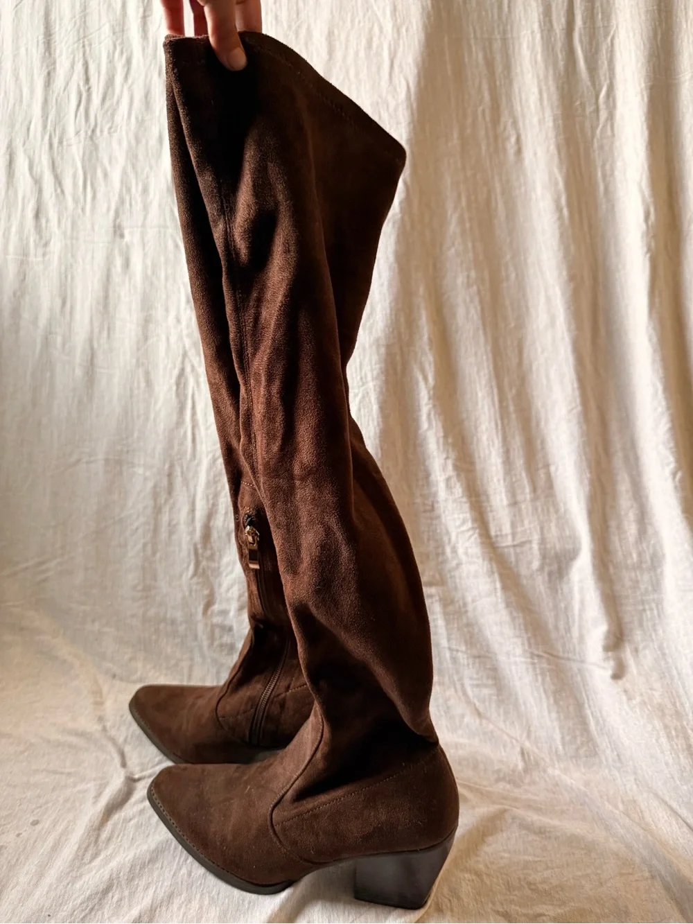 Dream Pairs Brown Suede Over the Knee Boots